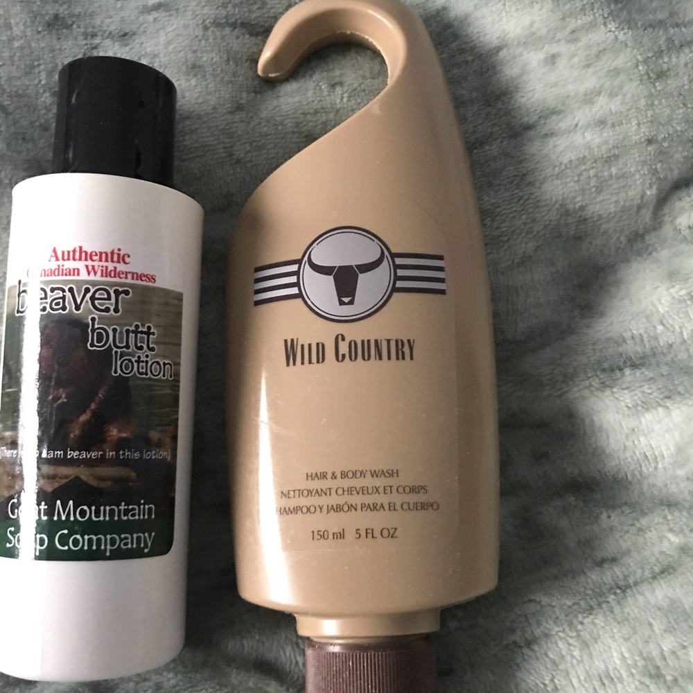 Men’s Canada Beaver Butt Lotion and Avon 2/1 Shampoo /body wash shower set New
